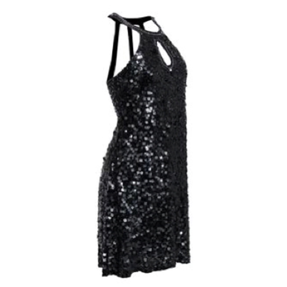 Sue Wong Caged Back Sequined Silk Dress